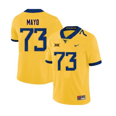 Men's West Virginia Mountaineers NCAA #73 Chris Mayo Yellow Authentic Nike Stitched College Football Jersey DW15I71RA